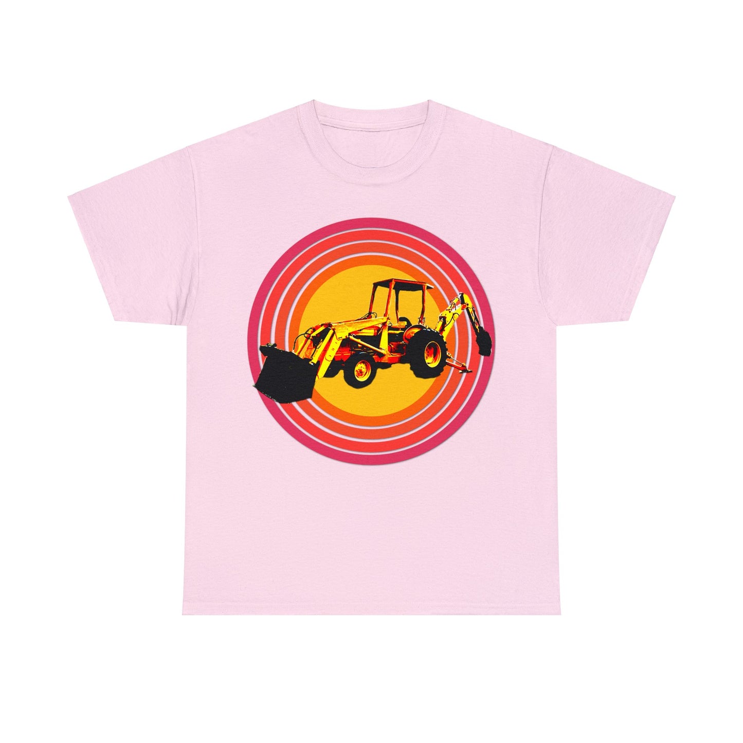 Back Hoe, Tractor, Bulldozer, Excavator, Construction, Under Construction Heavy Cotton Tee