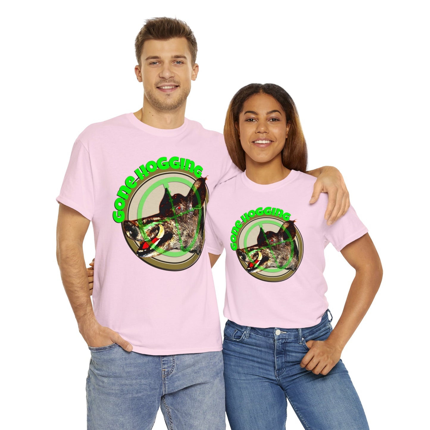 Wild Hog Hunter, Wild Hog, Hog Wild, Hog Boar Hunting Heavy Cotton Tee