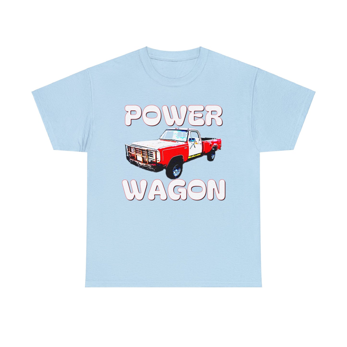 Power Wagon Pickup Truck, Vintage Pick Up Truck, Retro Truck Heavy Cotton Tee
