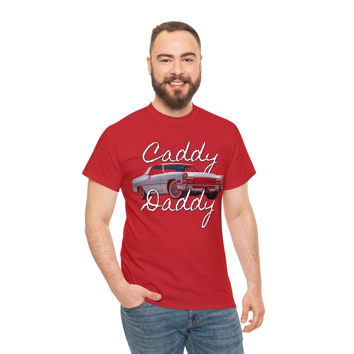 Cadillac, Vintage Car, Caddy Daddy, Retro DeVille Heavy Cotton Tee