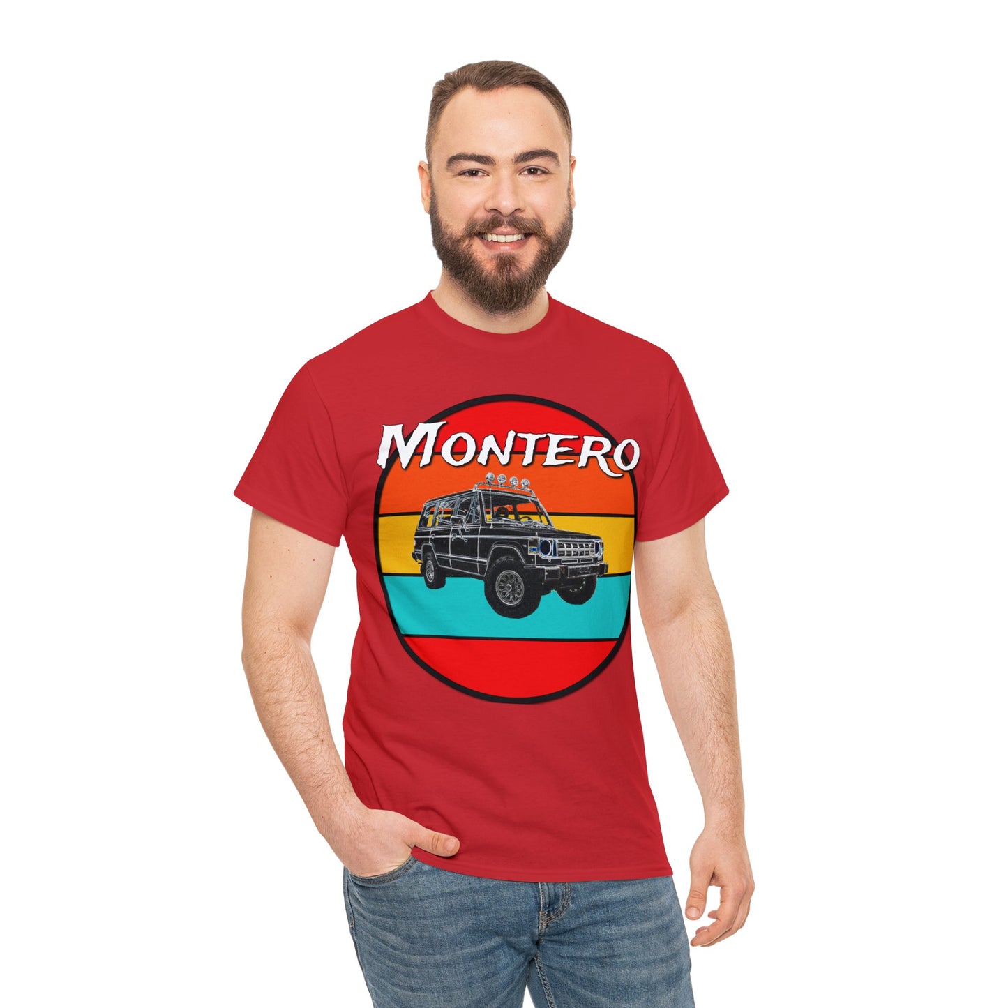 Montero 4x4 Off Road Truck, Vintage Retro Montero Heavy Cotton Tee